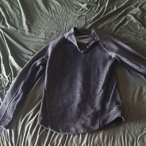 Prana Dark Gray Snap-Button Funnel Neck Sweater